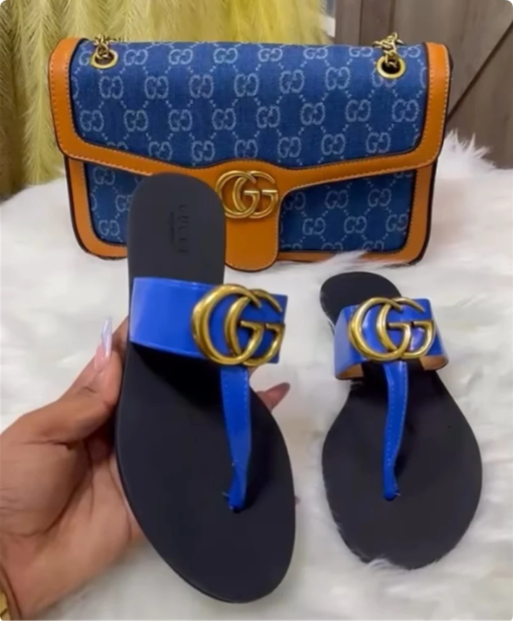 High quality slippers & shoulder bag set free shipping GUI #X1534
