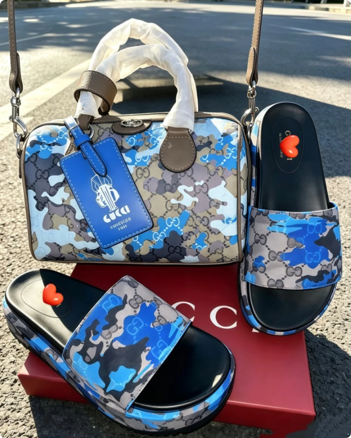 High quality slippers & handbag set free shipping GUI
